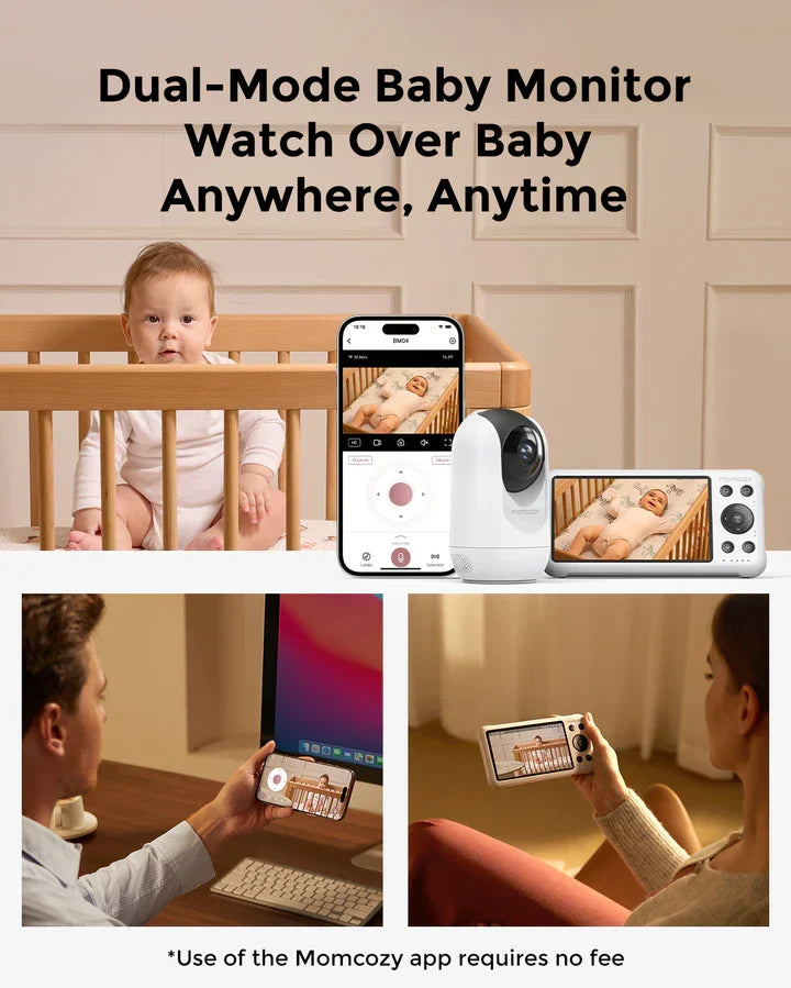 Momcozy BM04 / Me 2 kamera– Kamera Monitorimi Smart Wi-Fi për Foshnjë me Ekran 5″ dhe funksion Dual-Mode