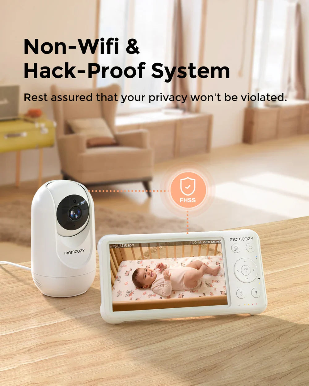 Momcozy BM01 – Kamerë monitorimi për Foshnjë, me ekran 5″ dhe Jetëgjatësi të Lartë të Baterisë