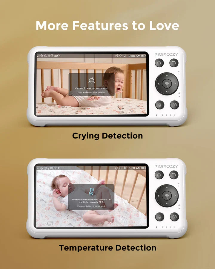 Momcozy BM04 / Me 2 kamera– Kamera Monitorimi Smart Wi-Fi për Foshnjë me Ekran 5″ dhe funksion Dual-Mode