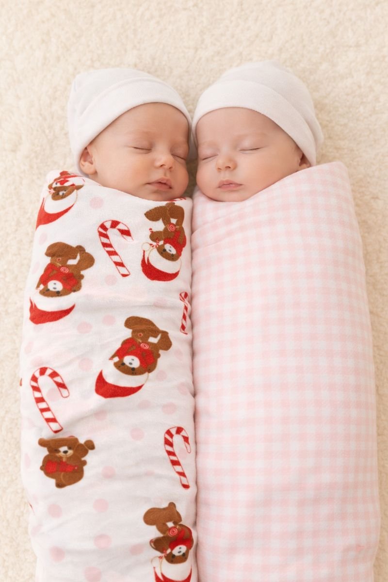 Set me 2 Batanije Swaddle për Bebë – Dizajn Elegant dhe Delikat