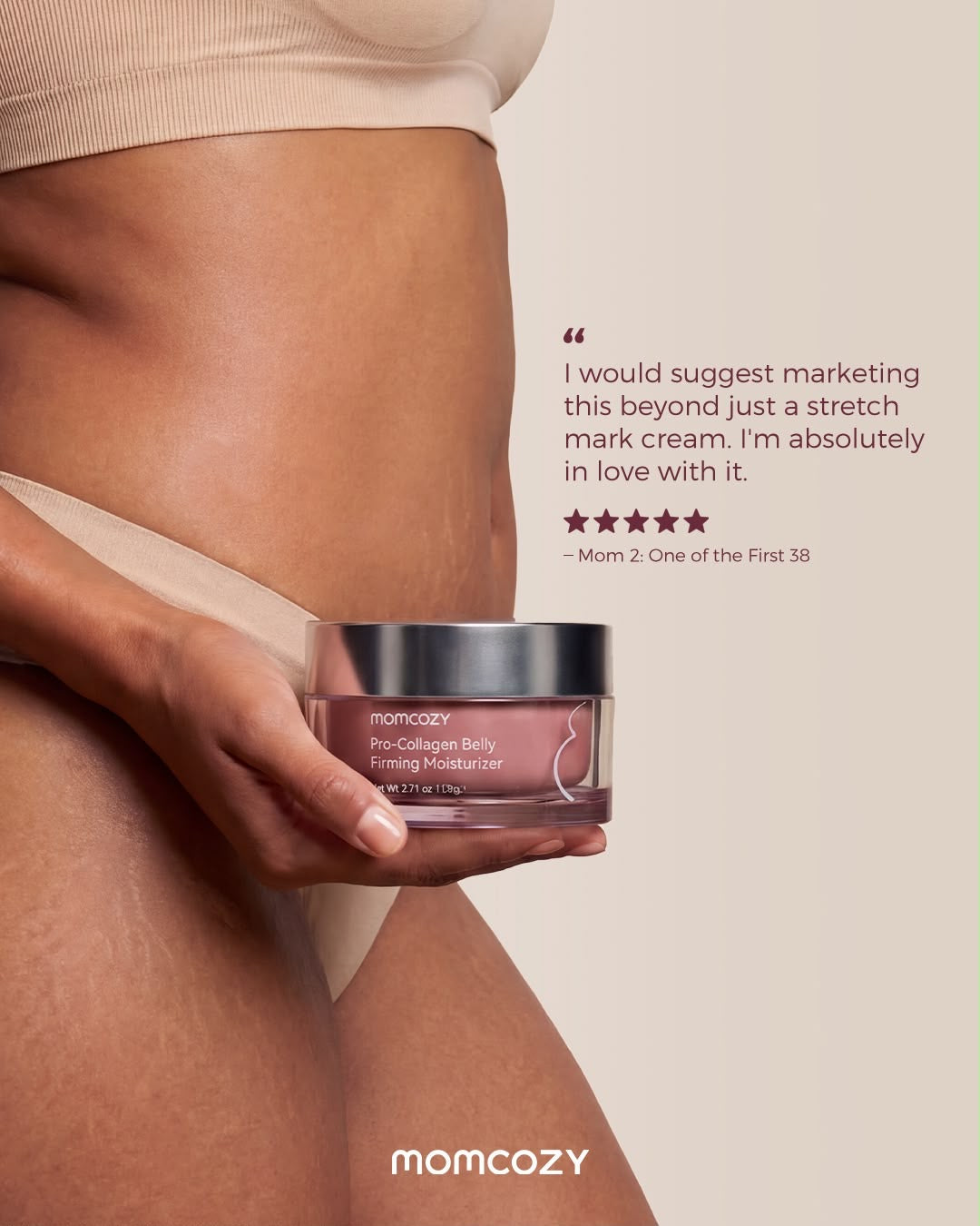 Momcozy Pro-Collagen Belly Moisturizer – Krem Hidratues për Barkun gjatë Shtatzënisë