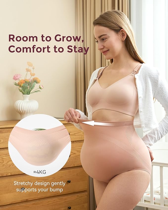 Momcozy PU003 të brendshme për shtatzëni high waist seamless, 3 copë