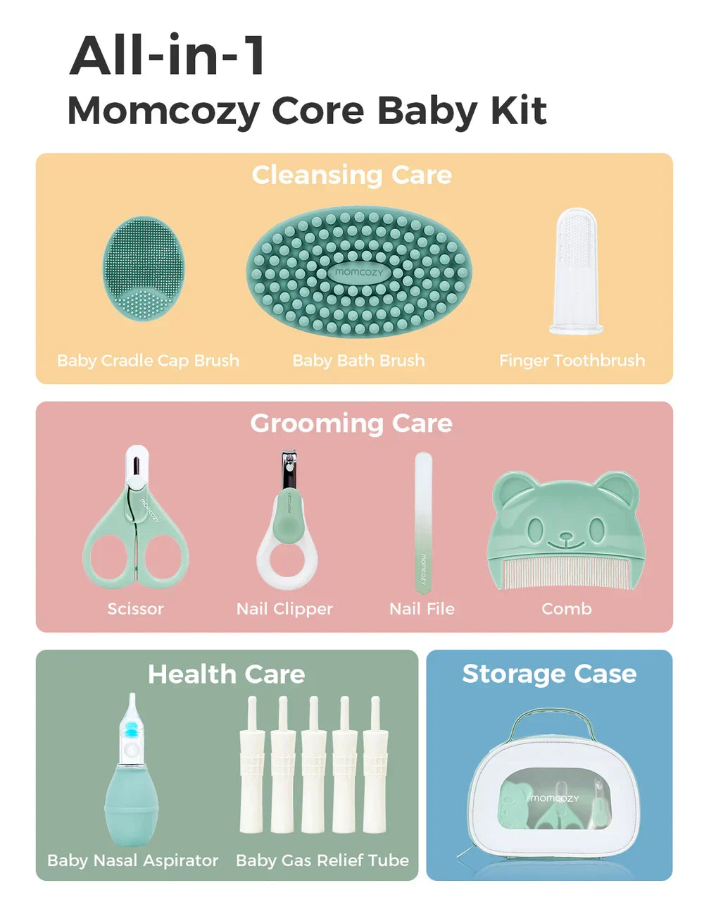 Momcozy set i plotë për kujdesin e bebes - All-in-1 Core Baby Kit