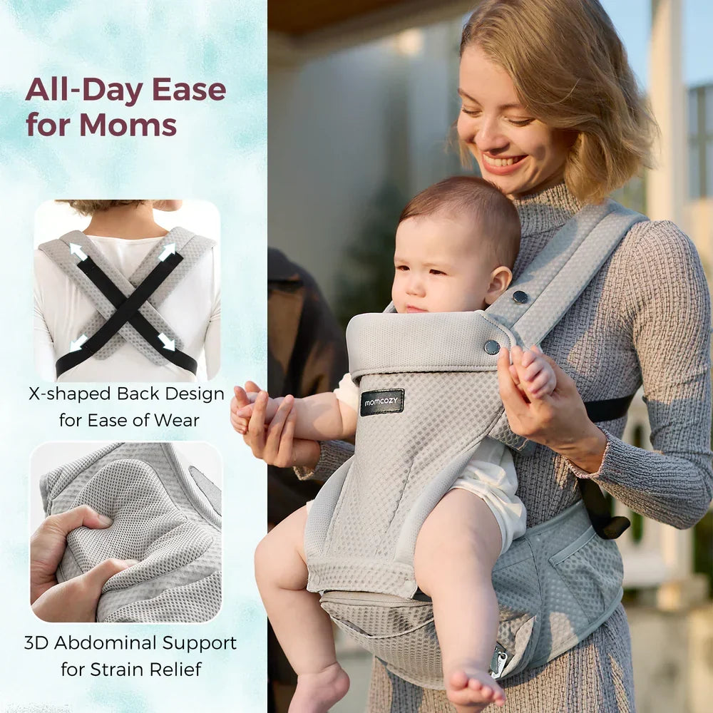 Momcozy kangur (mbajtës) 2n1 me sedilje Air Mesh