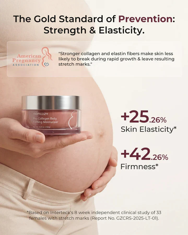 Momcozy Pro-Collagen Belly Moisturizer – Krem Hidratues për Barkun gjatë Shtatzënisë