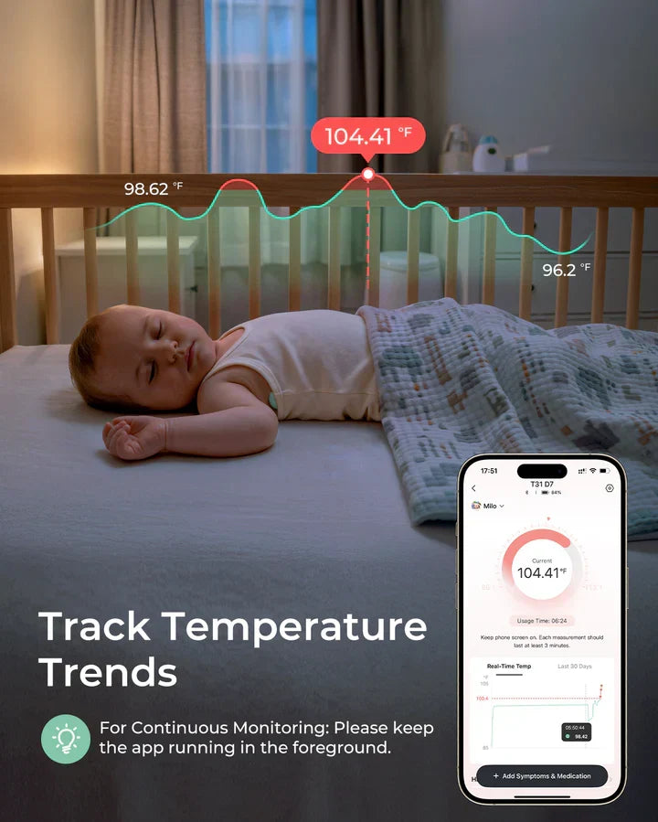 Termometër Momcozy inteligjent për bebe T31 Smart, wearable, me aplikacion, Bluetooth