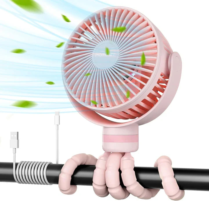 Ventilator portativ për karrocë/shtrat Momcozy PF01 8000mAh me dritë LED