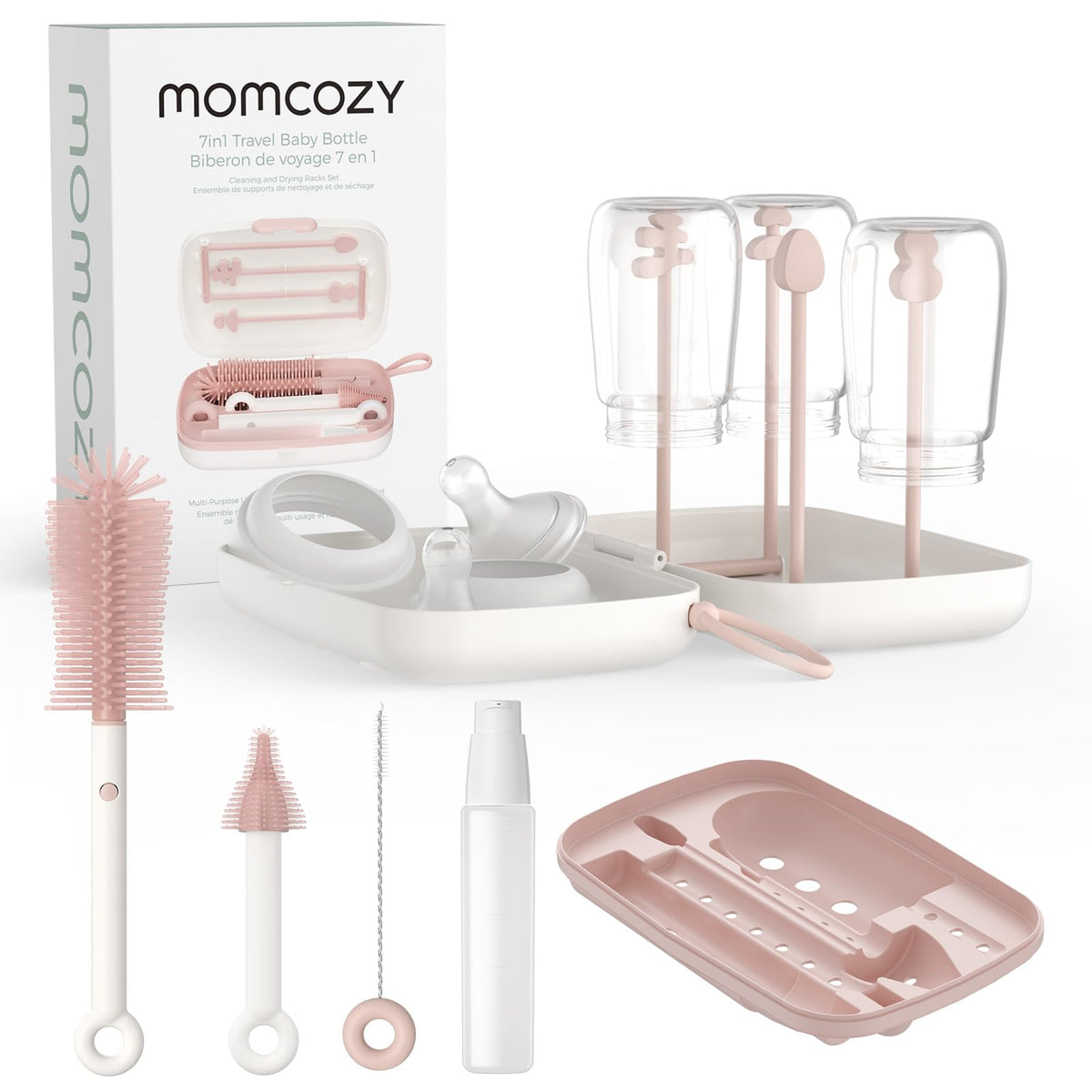 Set pastrimi shishesh për bebe Momcozy 7 në 1