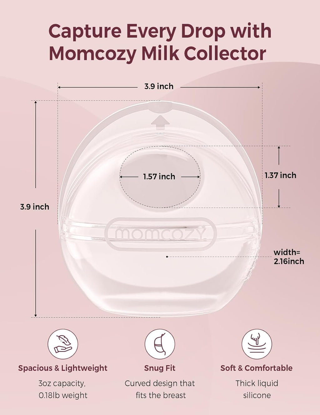 Mbledhës qumështi gjiri Momcozy silikon 90ml