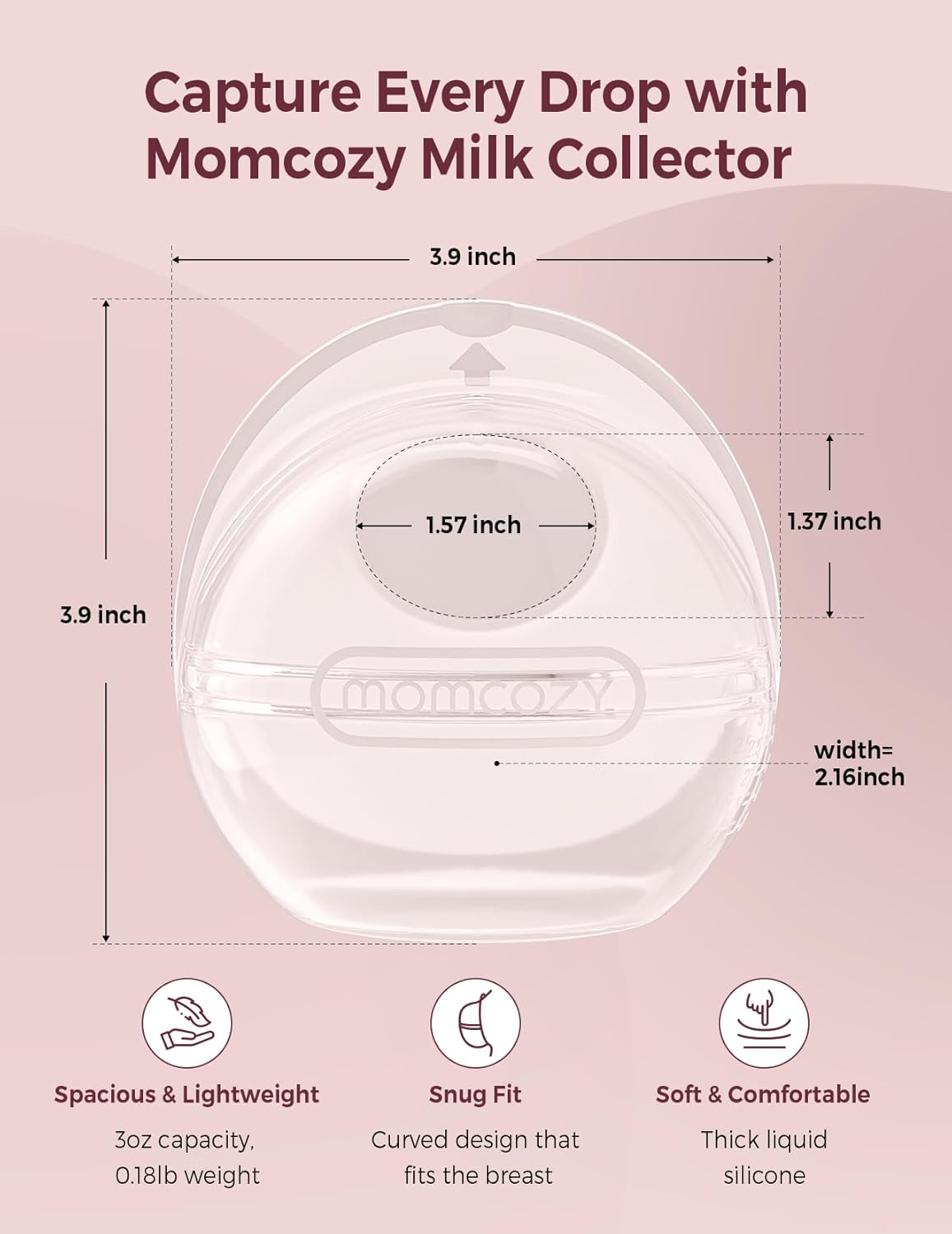 Mbledhës qumështi gjiri Momcozy silikon 90ml