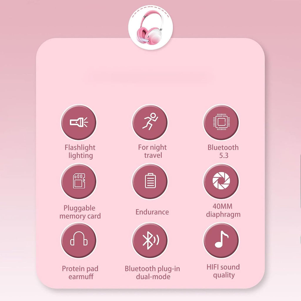 Kufje Bluetooth për Fëmijë me Veshë Mace – AKZ K62