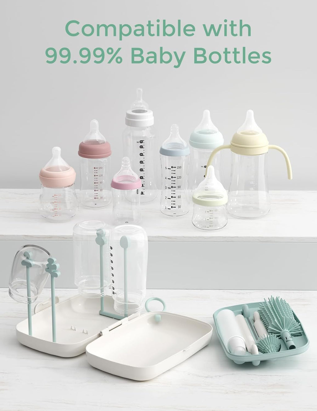 Set pastrimi shishesh për bebe Momcozy 7 në 1
