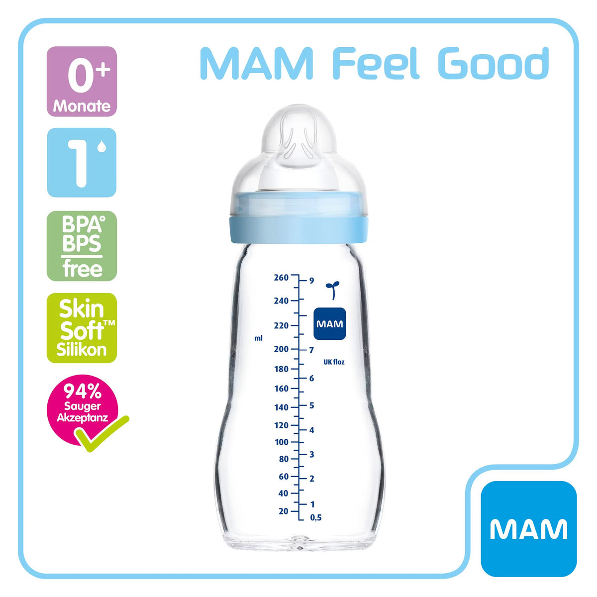 Shishe Qelqi MAM - 260ml (2m+)