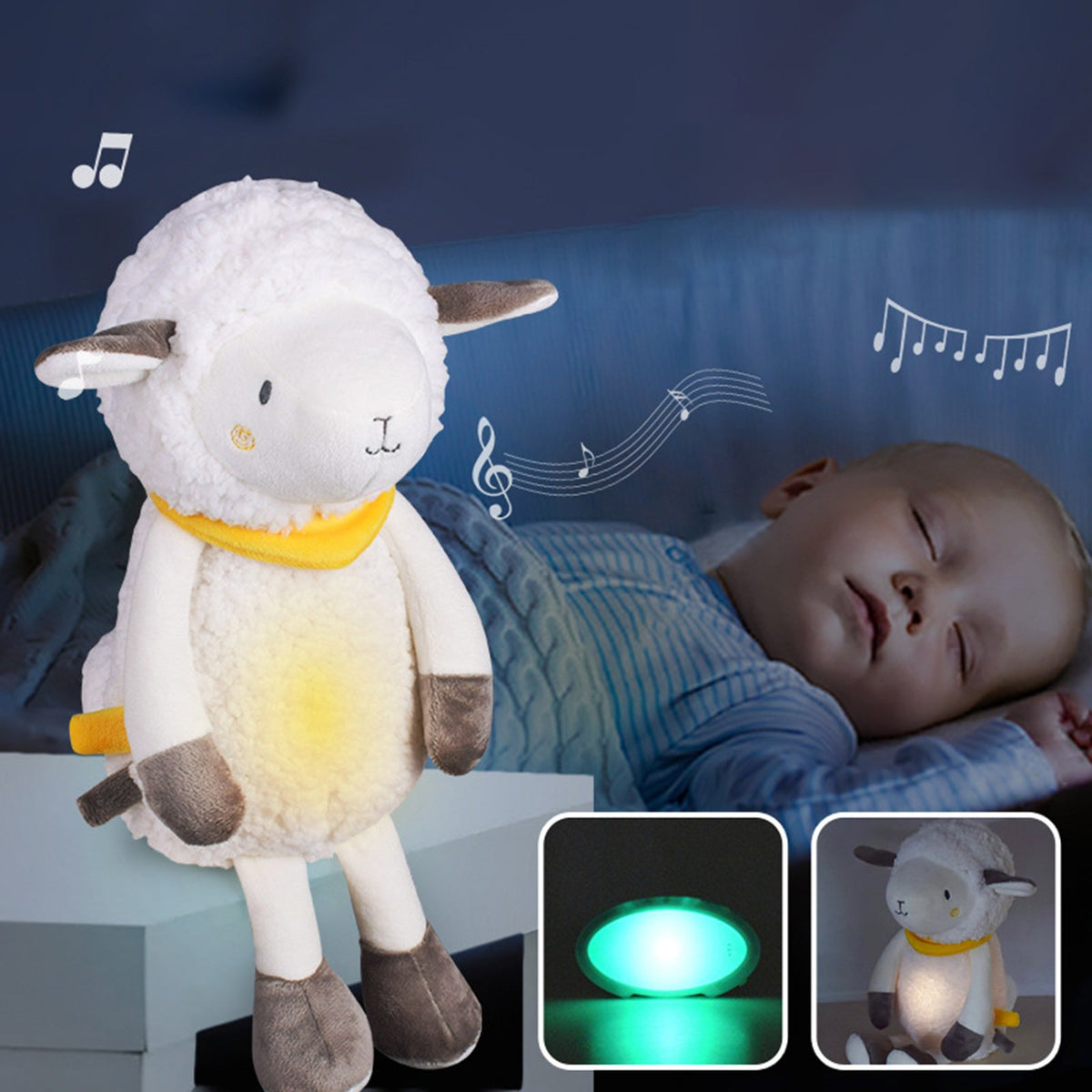 Lodër pelushi me dritë &amp; muzikë për bebe (Glow Animal Doll)