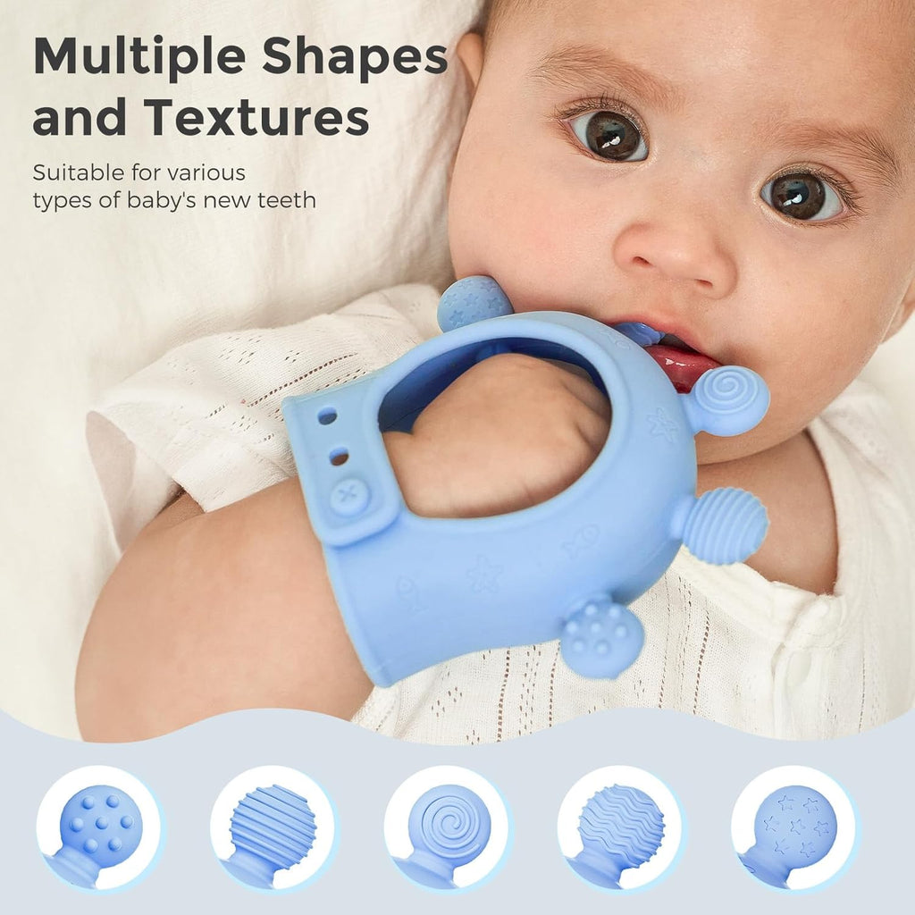 Lodër për dhëmbë për bebe Momcozy silikon food-grade (0–12 muaj)
