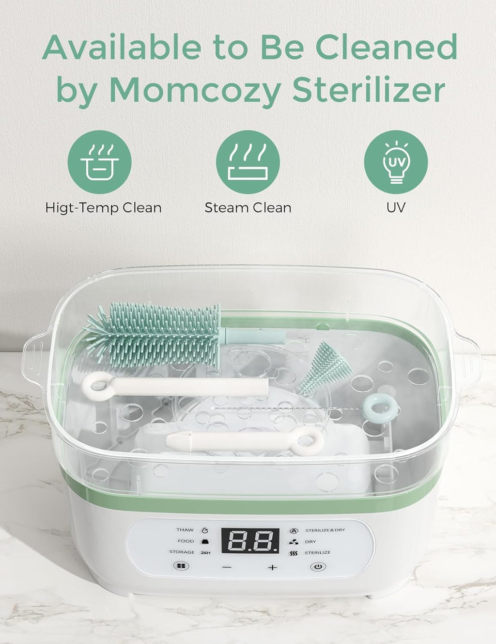 Set pastrimi shishesh për bebe Momcozy 7 në 1