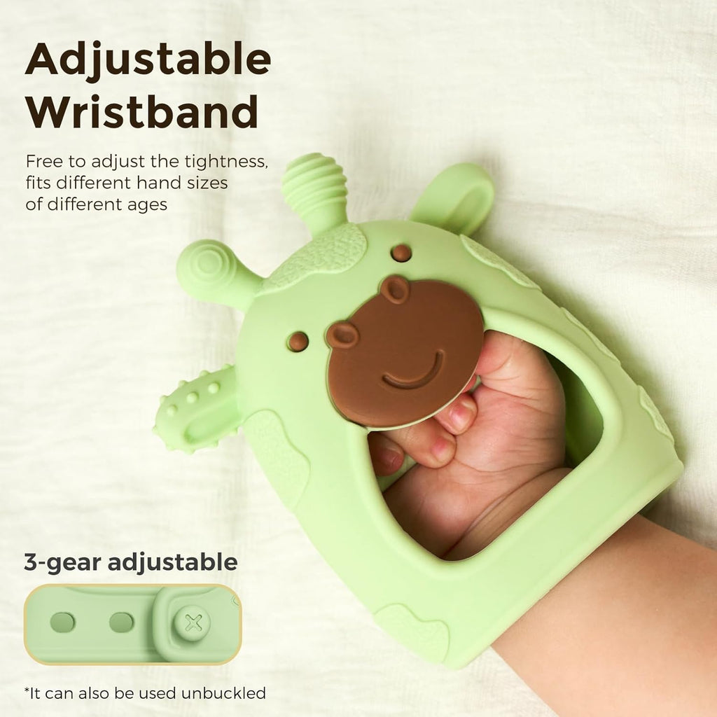 Lodër për dhëmbë për bebe Momcozy silikon food-grade (0–12 muaj)