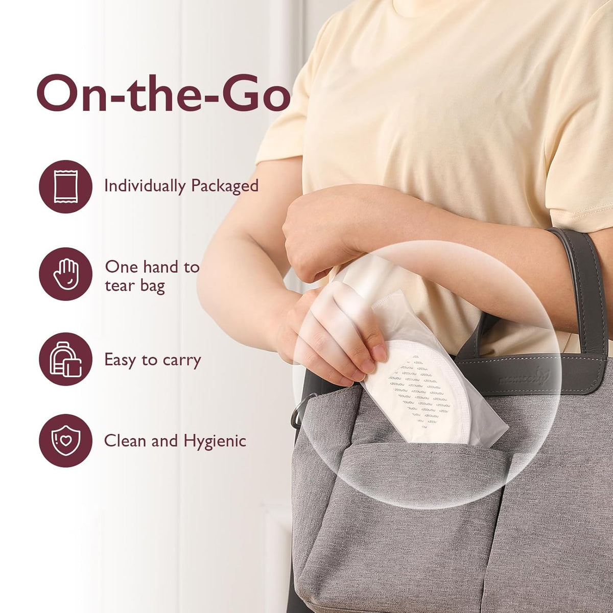 Peceta gjiri njëpërdorimshme Momcozy ultra-thin ultra-absorbent (60 copë)