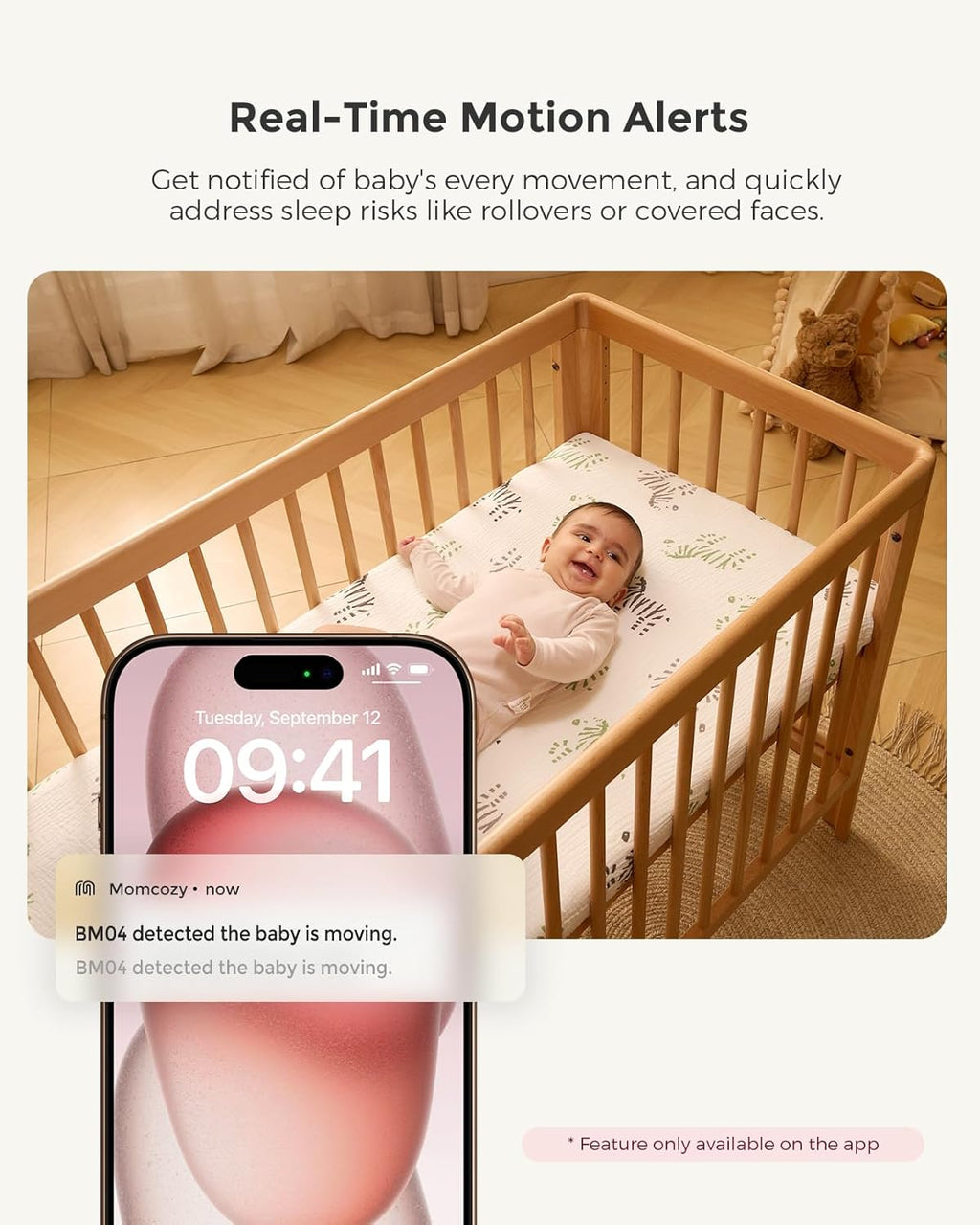 Momcozy BM04 – Kamerë Monitorimi Smart Wi-Fi për Foshnjë me Ekran 5″ dhe funksion Dual-Mode