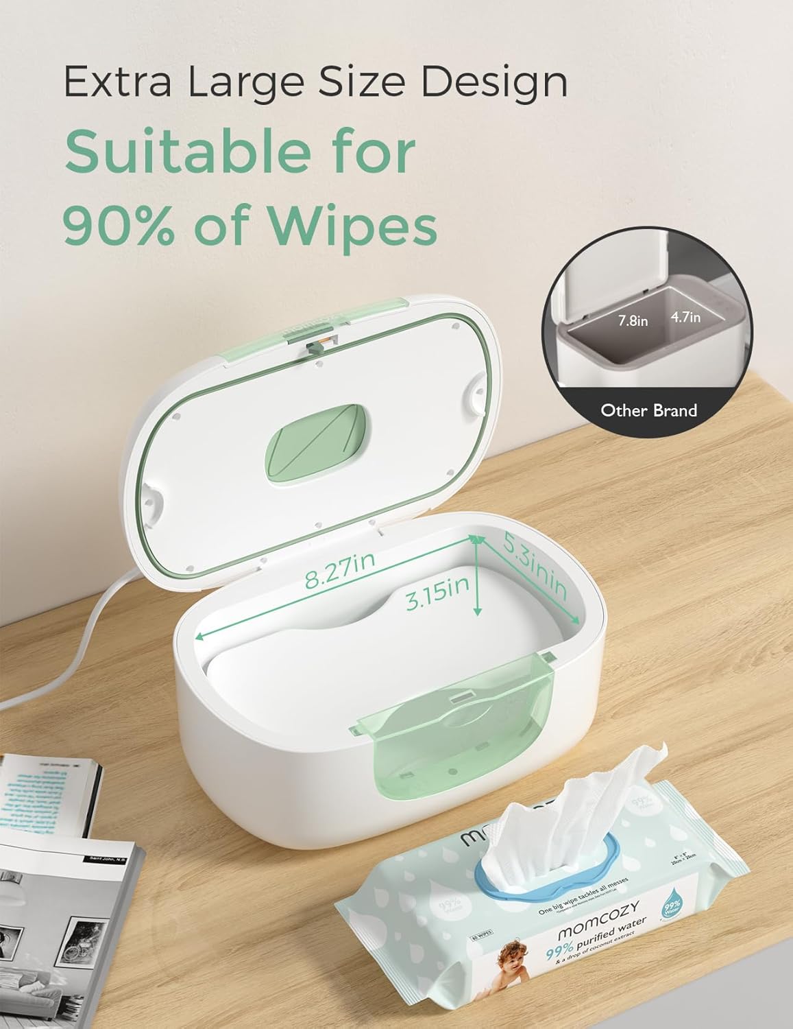 Momcozy WW01 – Ngrohes dhe mbajtës i pecetave (Versioni EU)