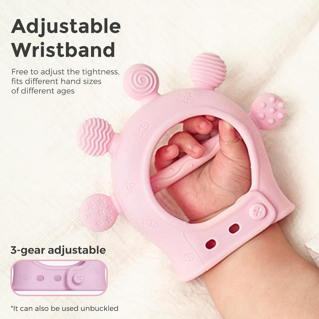 Lodër për dhëmbë për bebe Momcozy silikon food-grade (0–12 muaj)