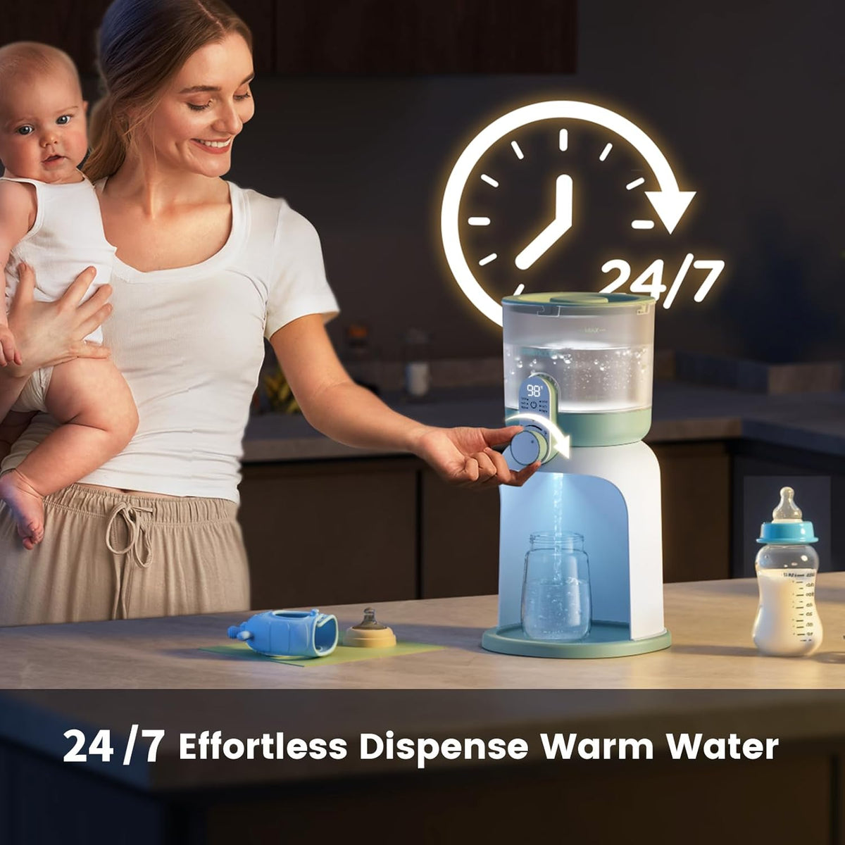 Ngrohës uji Momcozy FD03 Dual Lights, me temperaturë konstante