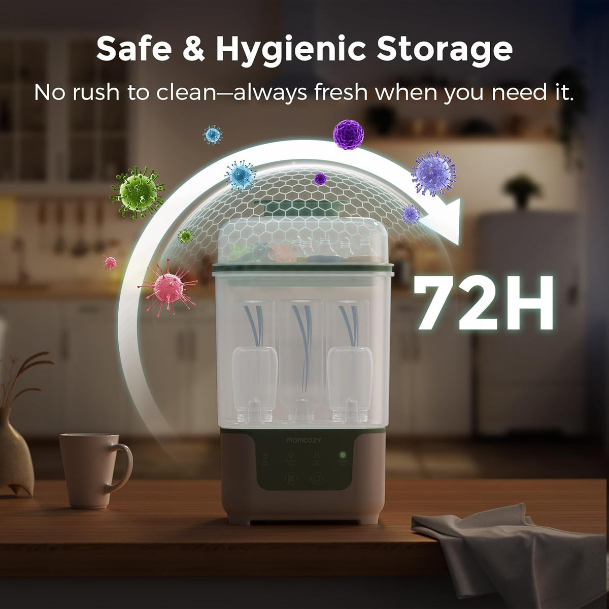 Sterilizues dhe tharëse biberonësh Momcozy BS04, 4 në 1