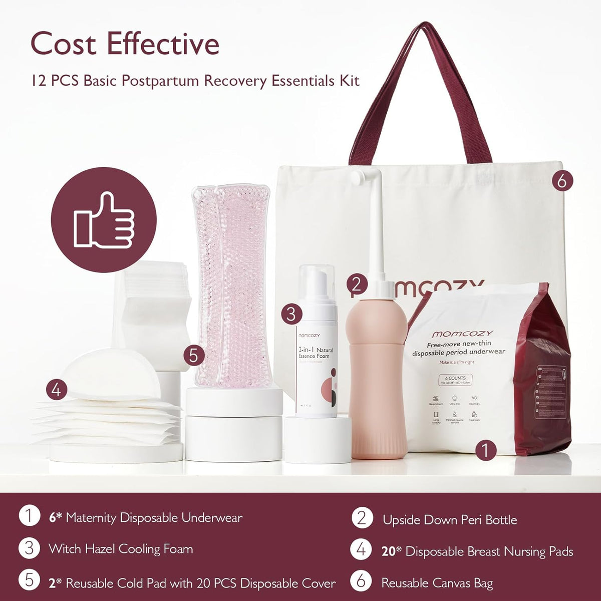 Momcozy PK007 – Seti Thelbësor për Rikuperim Pas Lindjes (Postpartum Recovery Essentials Kit)