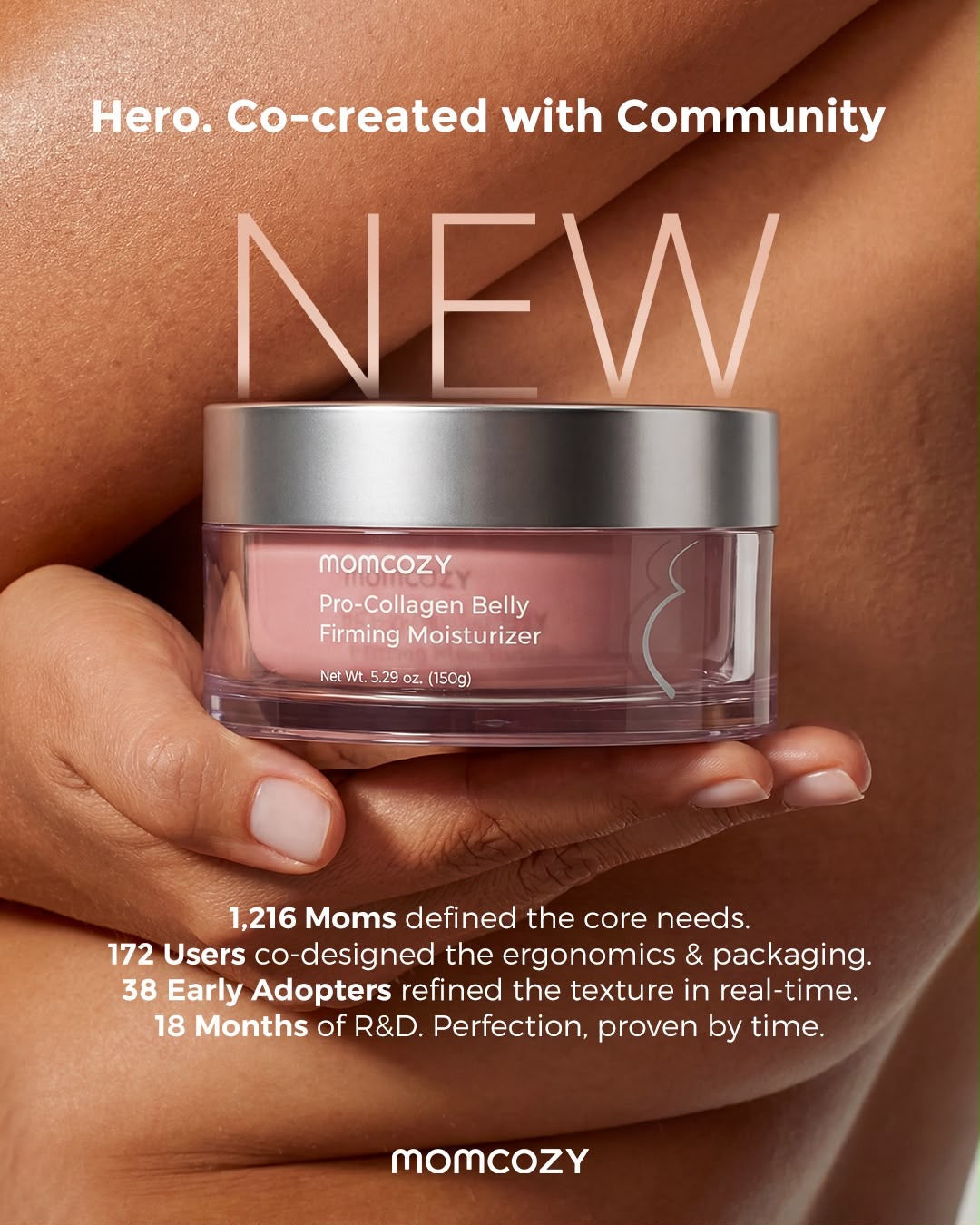 Momcozy Pro-Collagen Belly Moisturizer – Krem Hidratues për Barkun gjatë Shtatzënisë