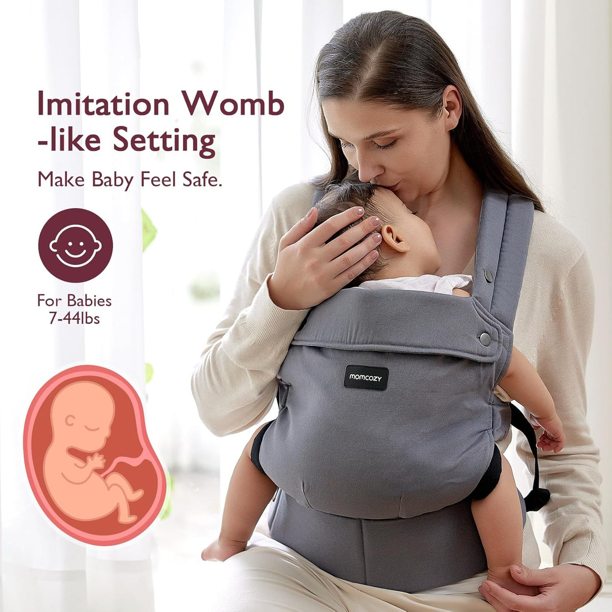 Momcozy BC001 – Kangur - Mbajtës Ergonomik për Foshnjë, 3.5–20 kg