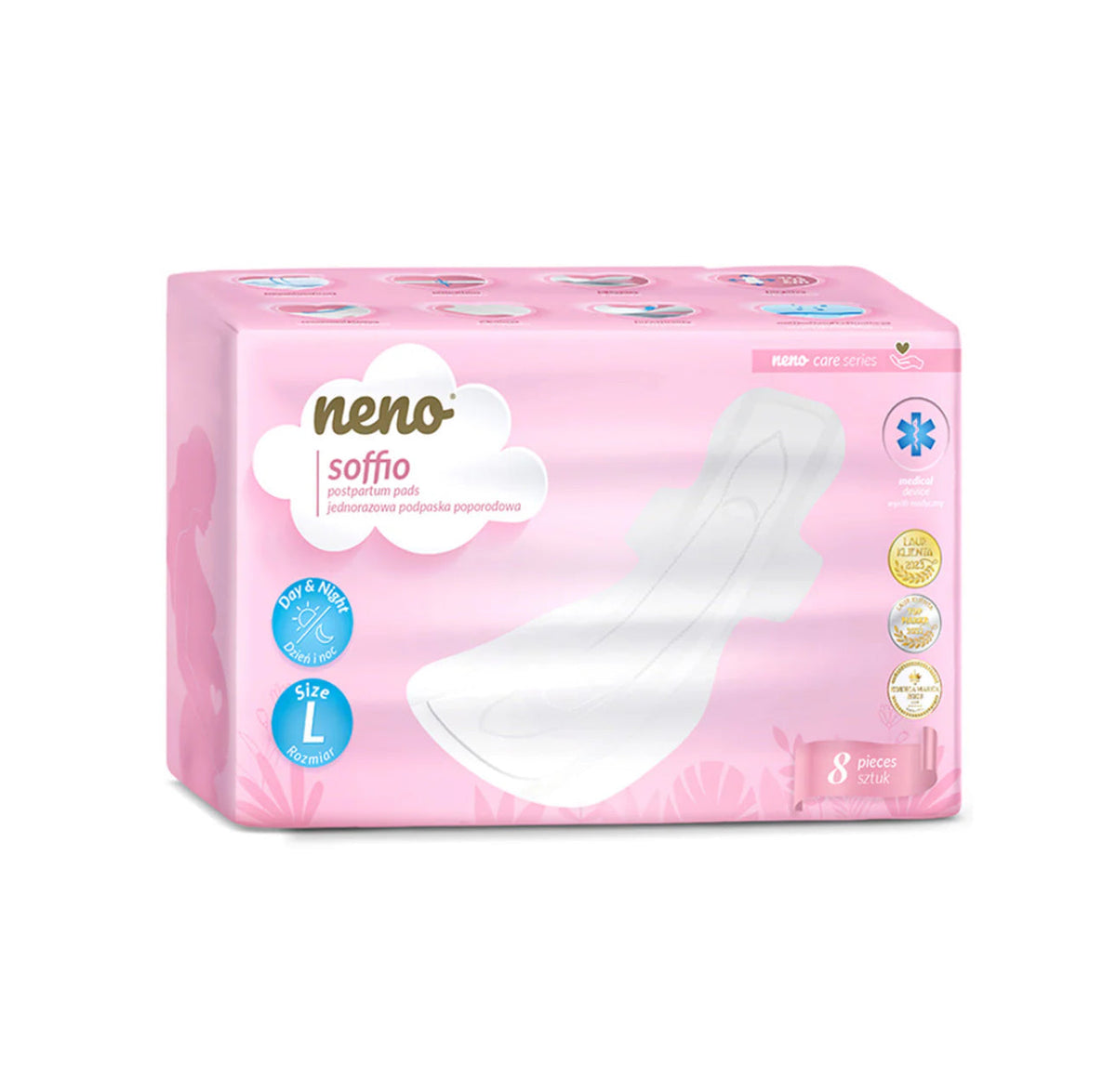Neno Soffio Peceta postpartum të disponueshme, 8 copë