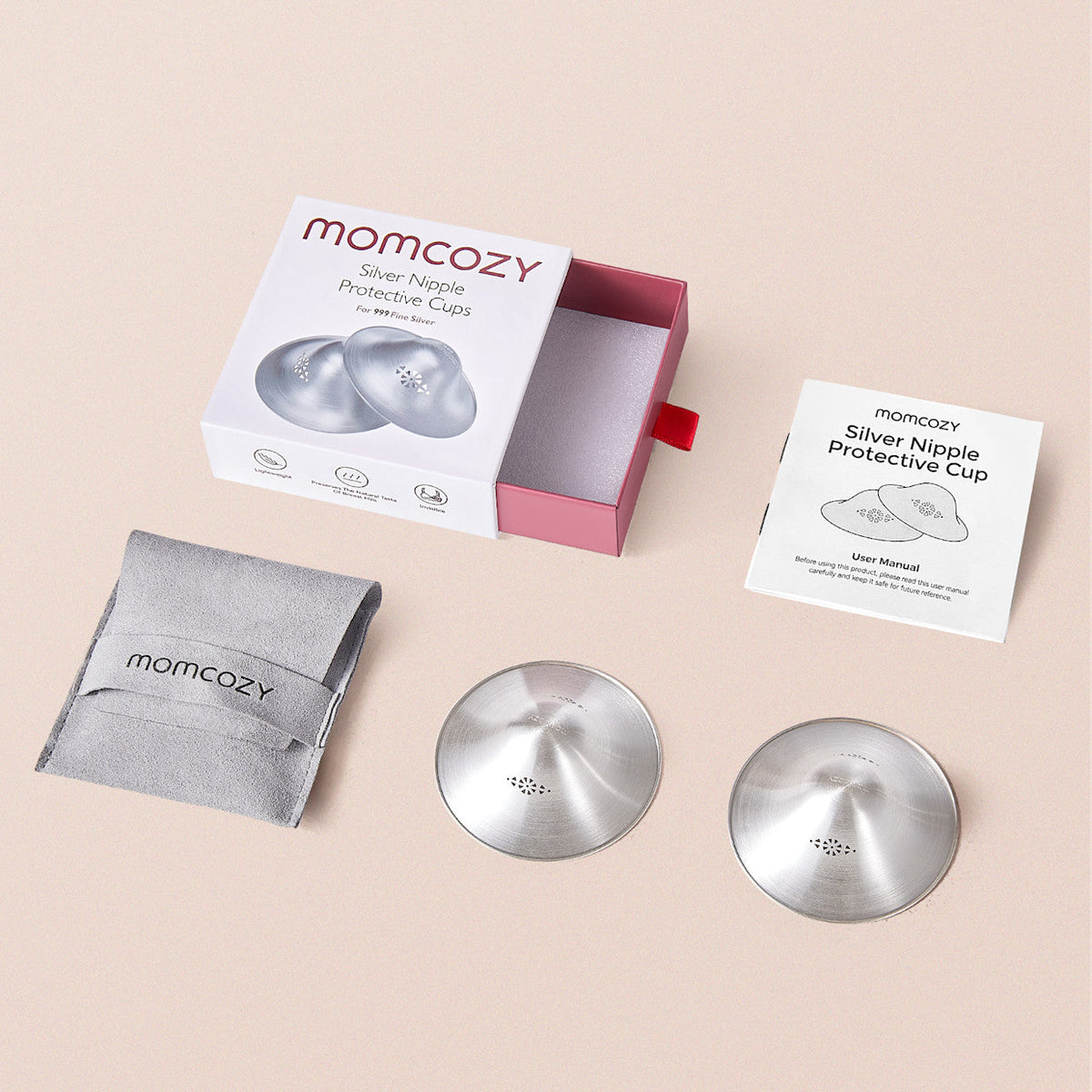 Kupat e Gjirit prej Argjendi të Pastër Momcozy 999 (55mm)