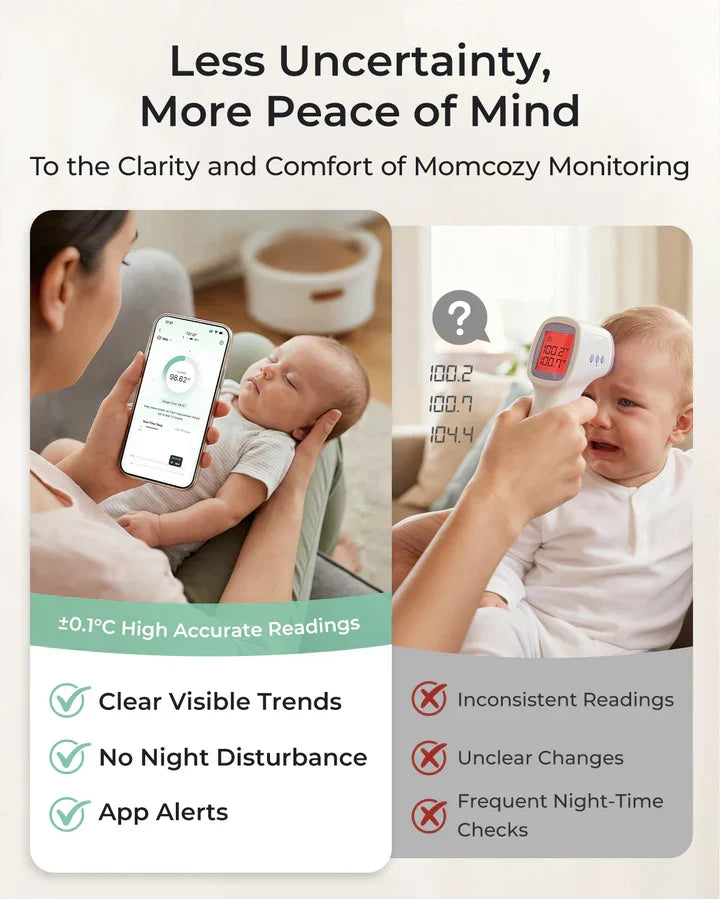 Termometër Momcozy inteligjent për bebe T31 Smart, wearable, me aplikacion, Bluetooth