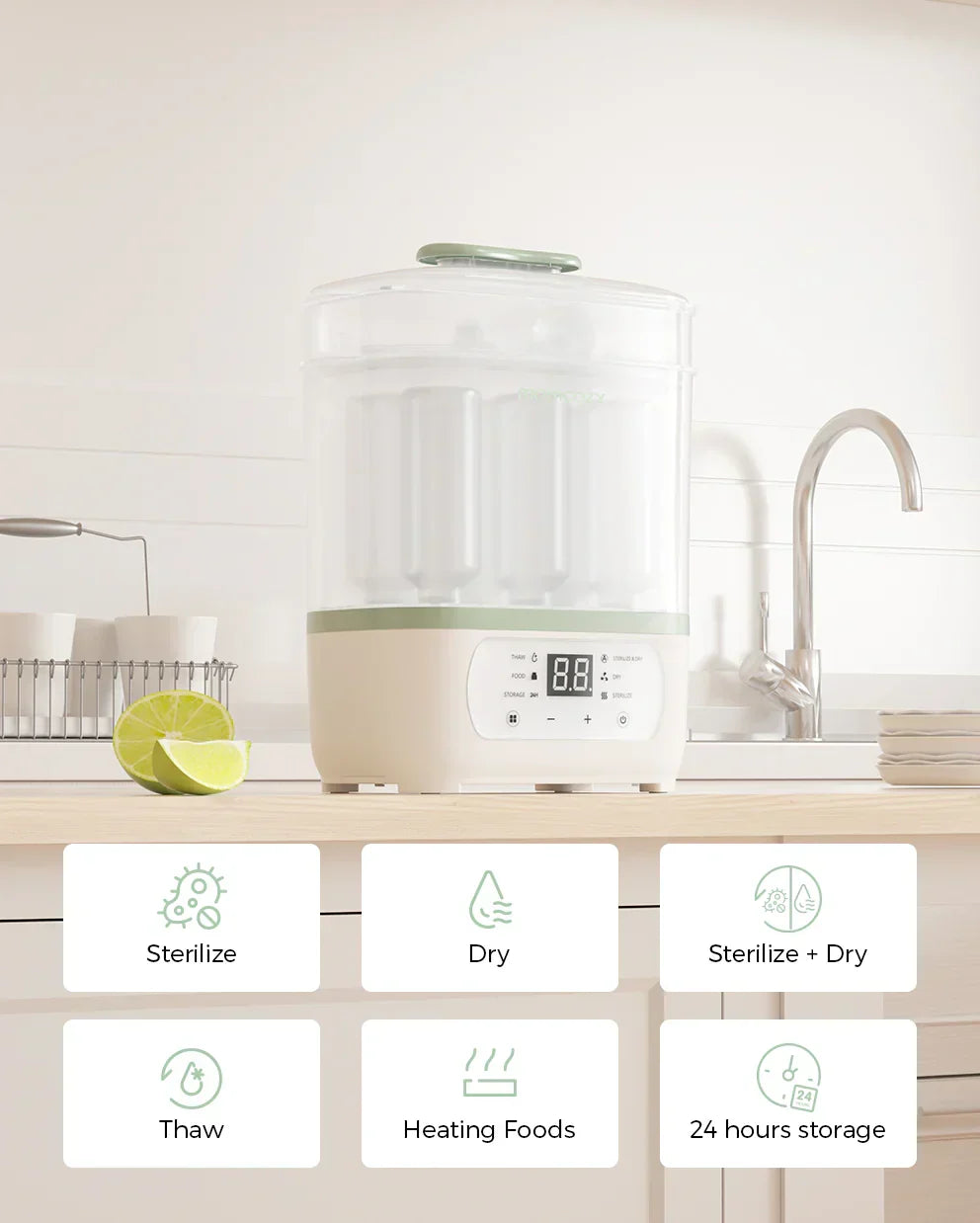 Momcozy sterilizues elektrik me avull 8në1