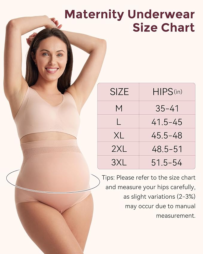 Momcozy PU003 të brendshme për shtatzëni high waist seamless, 3 copë