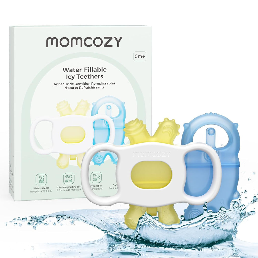 Set lodër për dhëmbë për bebe Momcozy silikon food-grade (0–12 muaj)