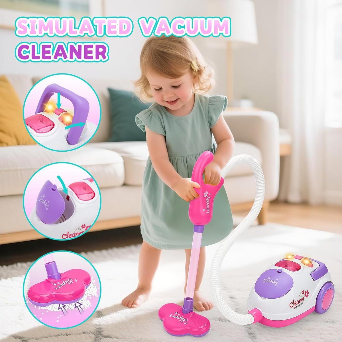 Set Pastrimi për Fëmijë me Fshesë Elektrike JY-8058