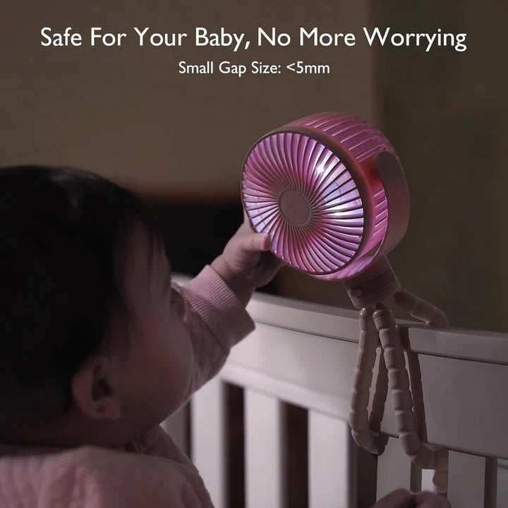 Ventilator portativ për karrocë/shtrat Momcozy PF01 8000mAh me dritë LED