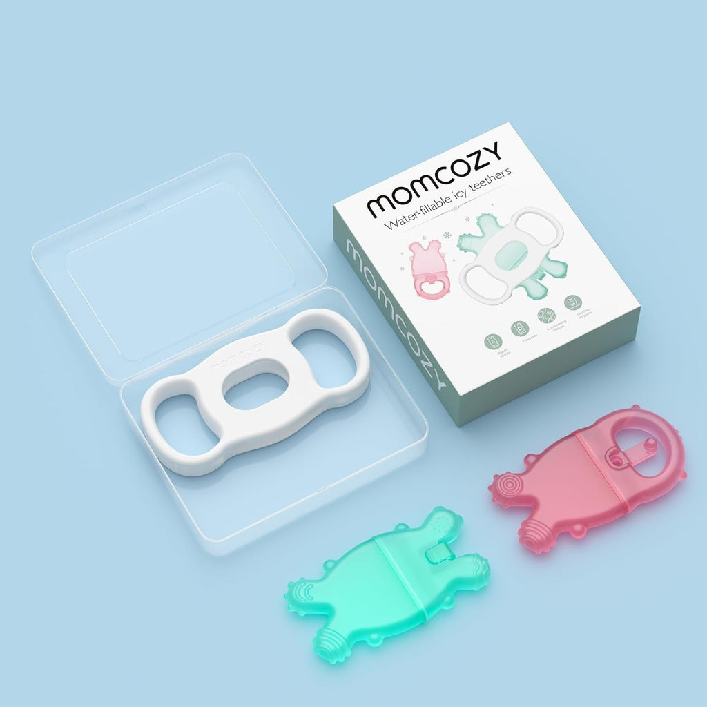 Set lodër për dhëmbë për bebe Momcozy silikon food-grade (0–12 muaj)