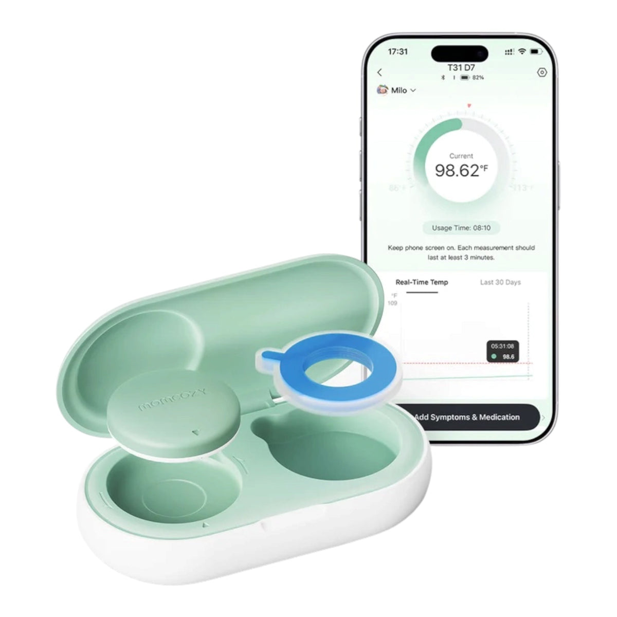 Termometër Momcozy inteligjent për bebe T31 Smart, wearable, me aplikacion, Bluetooth