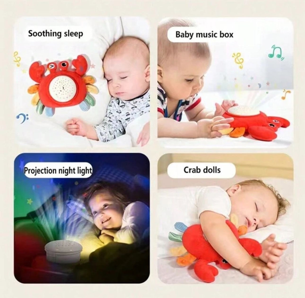 Lodër Muzikore &amp; Dritë Nate për Bebe – Gaforrja Qetësuese