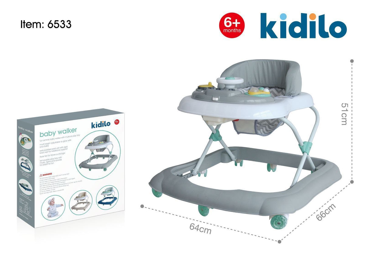 Dubak KIDILO Baby Walker 6+ Muaj – Mbështetje e Sigurt për Hapat e Parë