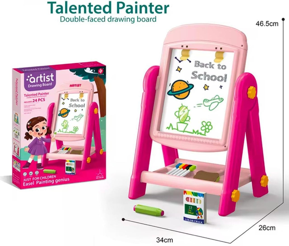 Tabela për Vizatim për Fëmijë – Talented Painter 2-në-1