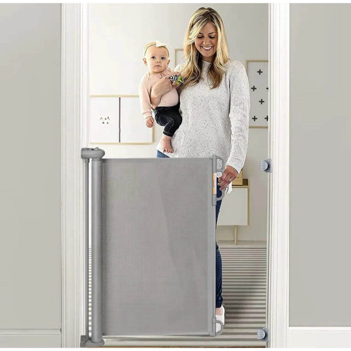Portë sigurie e tërheqshme për bebe Momcozy BG019, 140cm