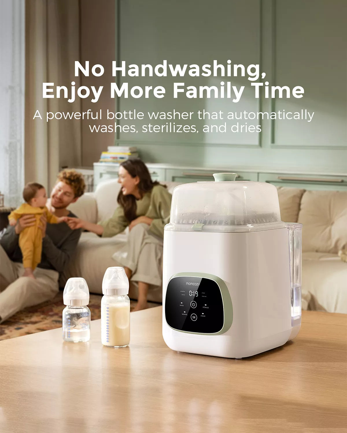 Momcozy KleanPal Pro – Pastrues dhe Sterilizues Automatik për Shishe