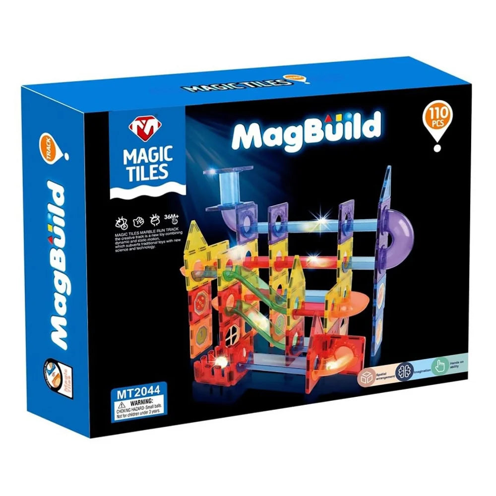 Set Ndërtimi Magnetik 110 Copë – MagBuild Magic Tiles