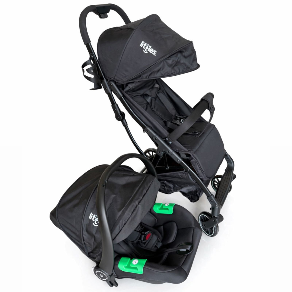 Karrocë + Car Seat “The Littles” — Set i Plotë (Black)