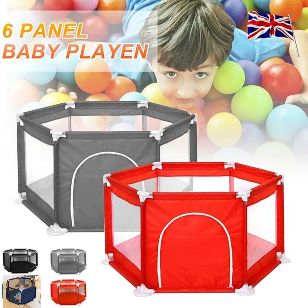 Kënd lojërash për bebe – 6 panele
