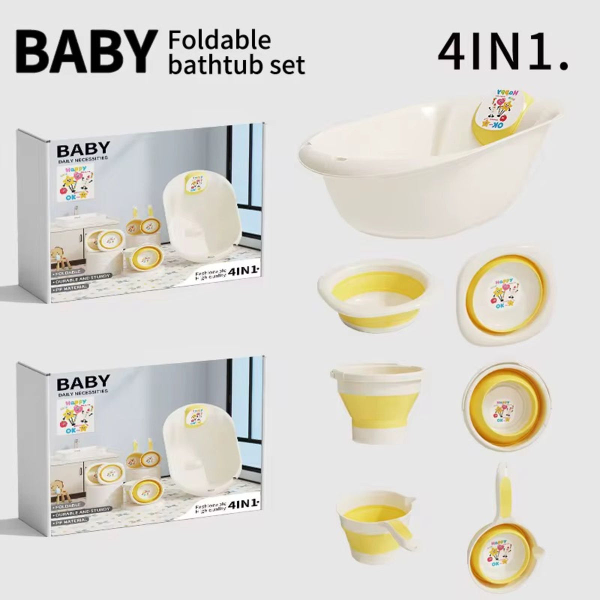 Set Vaskë për Bebe 4 në 1 – Praktike &amp; Kompakte