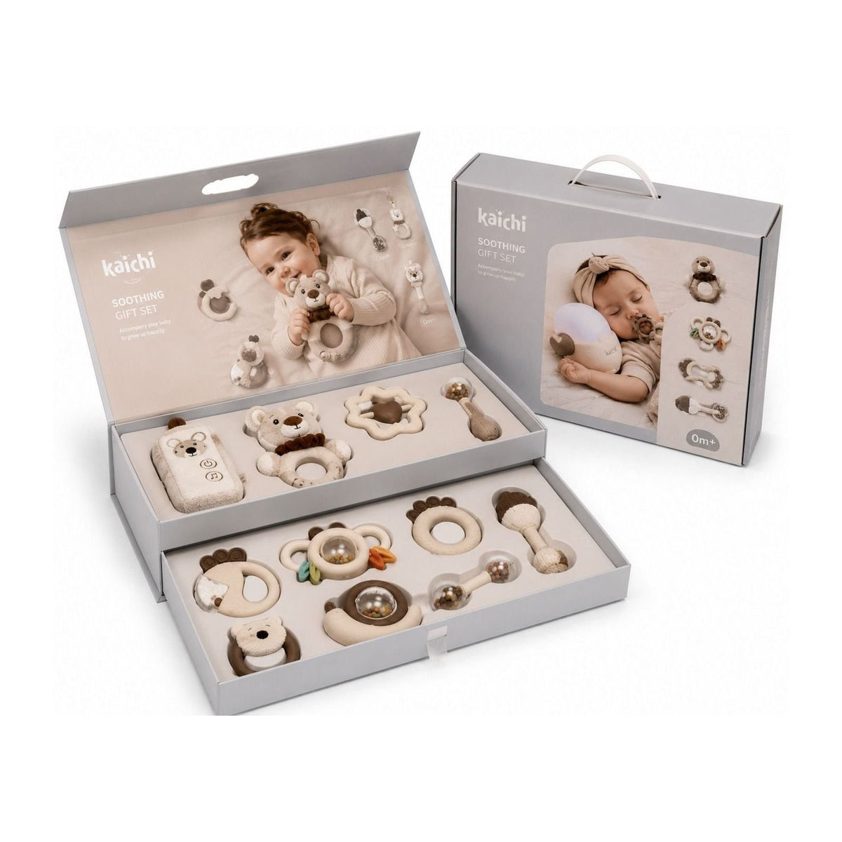 Kaichi Deluxe Soothing Gift Set – Set Premium me Lodra Sensoriale për Bebë